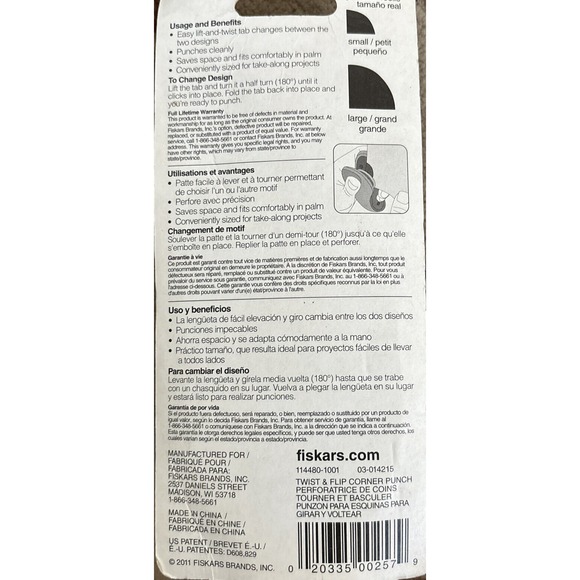 Fiskars Twist & Flip ½" & ¼" Round‎ Corner Punch - Brand New - Picture 2 of 2